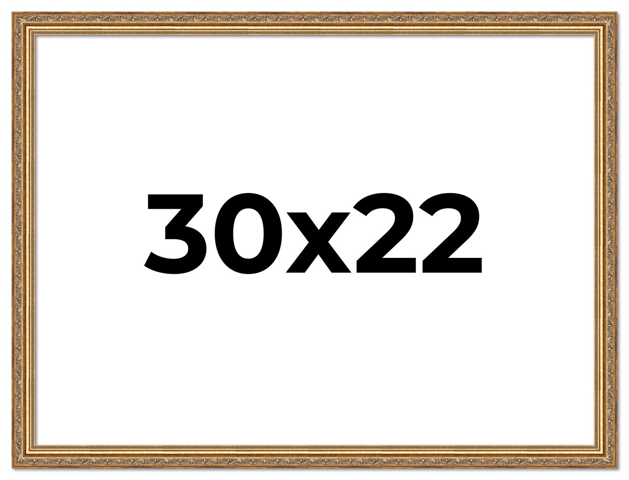 30x22 Solid Wood Antique Picture Frame with UV-Resistant Acrylic & Acid-Free Backing, Available in 4 Finishes: Bronze, Gold, Silver, and Gold with Black